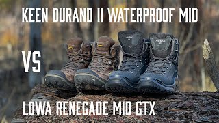 Hiking Boot Showdown  Keen Durand II Mid Waterproof Vs Lowa Renegade GTX Mid comparison review [upl. by Paff]