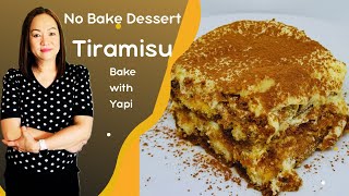 TIRAMISU No bake dessert BAKEWITHYAPI [upl. by Whit]