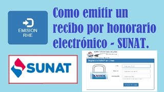 Como emitir un recibo por honorarios elctonicos 2017  Sunat  HD [upl. by Malachy]