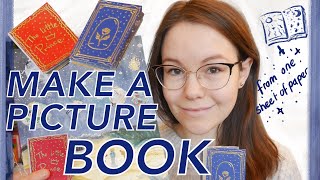 How to MAKE A PICTURE BOOK  from one sheet of paper [upl. by Inalaehak]