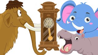 Hickory Dickory Dock Elphant vs Hippo vs Mammoth Song  Preschool Songs for Circle Time [upl. by Odlareg37]