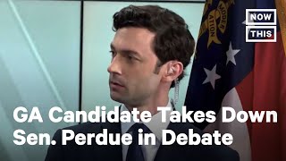 Senate Candidate Jon Ossoff Slams Sen Perdue in Debate  NowThis [upl. by Nwahshar85]