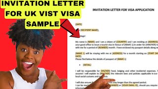 INVITATION LETTER SAMPLE FOR APPLYING FOR UK VISIT VISA [upl. by Issac]