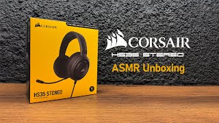 ASMR Unboxing of Corsair HS35 Stereo Headset by Intellence [upl. by Fillender]