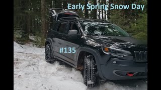 135 Jeep Cherokee TH Early Spring day in the snow Warm Soft Snow Challenges vs Cold Firm Snow [upl. by Guglielmo]