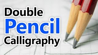 Writing Italic Calligraphy with two pencils [upl. by Eenalem]