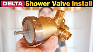 Delta Shower Valve Installation  PEX Install For TubShower Combo [upl. by Gnil]