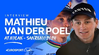 SOLO CIPRESSA ATTACK quotWOULD SURPRISE MEquot 👀  Mathieu van der Poel thoughts ahead of MilanSanremo 🇮🇹 [upl. by Anuala]