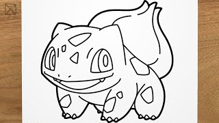 How to draw BULBASAUR Pokémon step by step EASY [upl. by Nylirrehs]