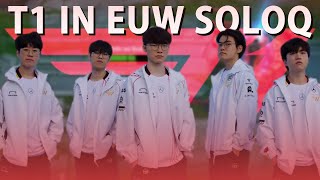 T1 Players in EUW SoloQ Livestream  111 Faker  Gumayusi  Zeus [upl. by Ainiger]