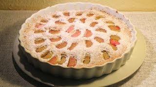 Rhabarberkuchen Rührteig Rezept klassisch und vegan  Der Bio Koch 483 [upl. by Ellennahc]