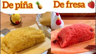 Tamales de piña 🍍 y fresa 🍓porositos facil y riquísimos😋 [upl. by Guthrey738]