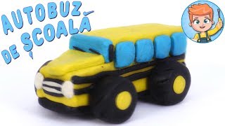 Autobuzul de scoala  Cum se fac masini din plastilina Tutorial [upl. by Mercer]