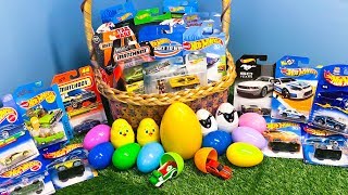 Hot Wheels Matchbox Easter Egg Surprise Toy Car Basket [upl. by Matt]