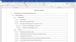 Créer une TABLE DES MATIÈRES automatique Cours WORD  Numérotation des titres  STYLES [upl. by Haimrej]