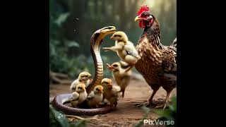 A Hen Save Her child From Cobra snake [upl. by Eeralih]