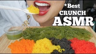 ASMR BEST CRUNCHY EATING SOUNDS Tobiko Eggs  Seagrapes NO TALKING  SASASMR [upl. by Selbbep509]