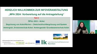 MFA InfoVeranstaltung 2024 ÖPUL 2023 – Acker [upl. by Giffie306]