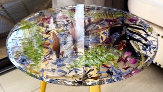 Resin Art Tutorial Amazing table of flowers We make the form ourselves [upl. by Golding]