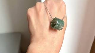 AGrade Natural Bluish Green Barrel Pendant No 172464 [upl. by Aneem505]