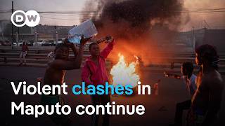 Demonstrators clash with police in Mozambique over rigged election  DW News [upl. by Garzon]