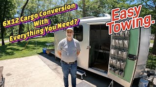 Wow A 6x12 Cargo Trailer Camper Conversion Nice Bed Storage Bath Shower [upl. by Ecinreb193]