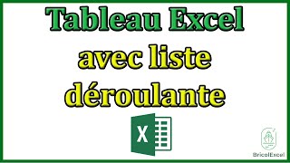 Tableau Excel avec liste déroulante [upl. by Haldane131]