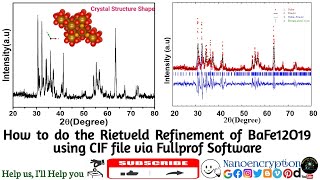 How to do the Rietveld Refinement of BaFe12O19 using CIF file via Fullprof Software [upl. by Anelleh]