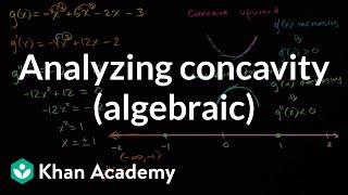 Analyzing concavity algebraic  AP Calculus AB  Khan Academy [upl. by Simaj]