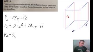 Oblicz objętość i pole powierzchni całkowitej graniastosłupa prawidłowego czworokątnego [upl. by Wood]