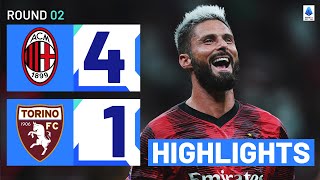 MilanTorino 41  Giroud and Pulisic score in emphatic win Goals amp Highlights  Serie A 202324 [upl. by Sylvester300]