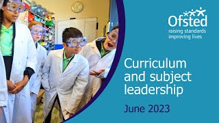 Curriculum and subject leadership  Ofsted webinar for schools [upl. by Vaden628]