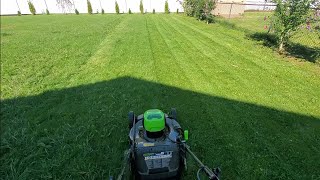 greenworks pro 80v electric lawn mower review part 2 mower at work [upl. by Egiedan]