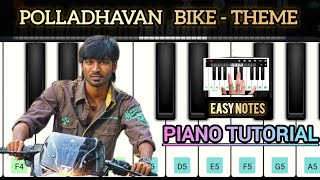 Polladhavan Bike BGM Piano Tutorial With Notes  dhanush Pladhavanbgm Poladhavan pianotutorial [upl. by Curzon337]