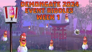 Demongate 2024 Riddles Week 1  My Top Tips for the Portal  Knighthood [upl. by Nnylear129]