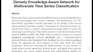 Densely Knowledge Aware Network for Multivariate Time Series Classification [upl. by Hnim223]