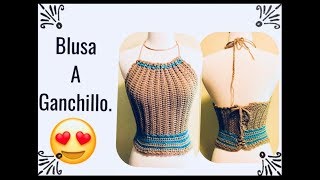 Blusa a ganchillo facil  Tejiendo Con Erica [upl. by Lleira]