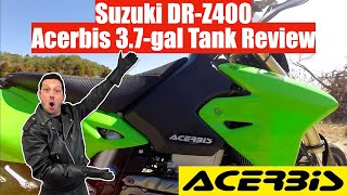 Suzuki DRZ400SM  ACERBIS 37gal Fuel Tank Review [upl. by Asined51]