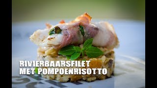 Rivierbaarsfilet met pompoenrisotto  FireampFood TV [upl. by Jonette]