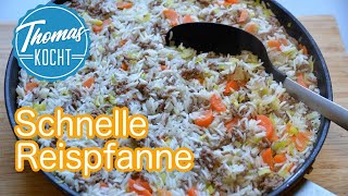 Reispfanne mit Hackfleisch  schnelles und einfaches Mittagessen  Kochen mit Nila [upl. by Schapira]