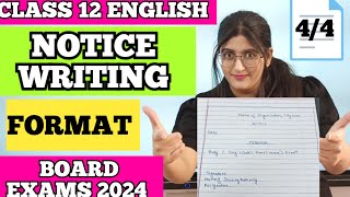 Notice Writing Class 12 Board Exam 2024 [upl. by Gerianna]