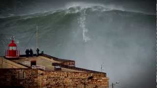 100ft World Record Wave Garrett McNamara Surfing Nazare Portugal [upl. by Ailed]