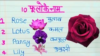 flowers name 10 phoolon ke Naam flowers name in Hindi and English mein flowers [upl. by Rodrick]