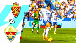 Real Zaragoza 30 Elche  La Liga Hypermotion Jornada 4 [upl. by Nowed292]