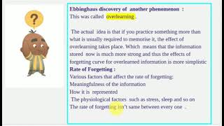 Forgetting Curve  Herman Ebbinghaus [upl. by Yrellam]