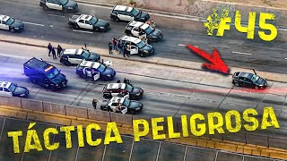 Persecución policial en EEUU se encontraron con 8 patrullas policiales [upl. by Leirbag]