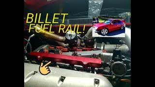 500hp Jetta IE billet fuel rail install [upl. by Adnawak91]