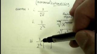 Radicals Rationalizing the Denominator Using Fractional Exponents Monomials [upl. by Meibers]