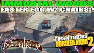 Immortal Woods Easter Egg 2 Chairs Table Button Tiny Tina DLC Borderlands 2 [upl. by Annaiviv727]