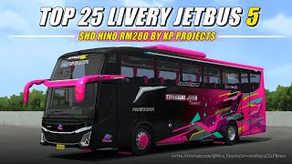 SHARE  25 LIVERY JETBUS 5 SHD HINO RM 280 BY KP PROJECTS  Bus Simulator Indonesia [upl. by Ammon737]